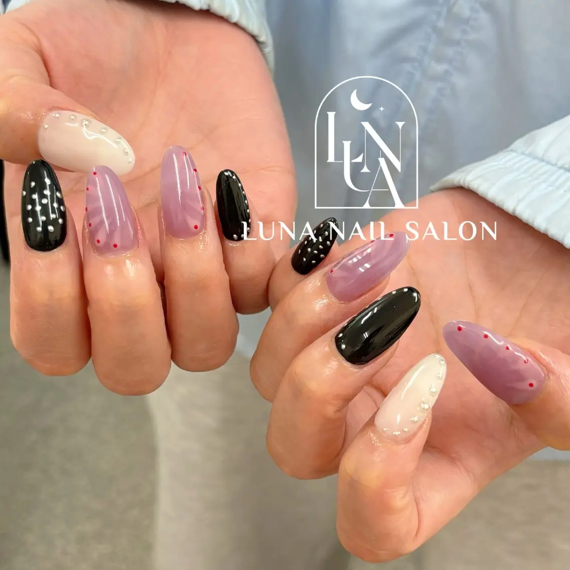 ネイル アートネイル フレンチネイル ジェルネイル ガラスフレンチ 韓国ネイル ハンドネイル ハンドケア LUNA Nail salon💕のネイルデザイン
