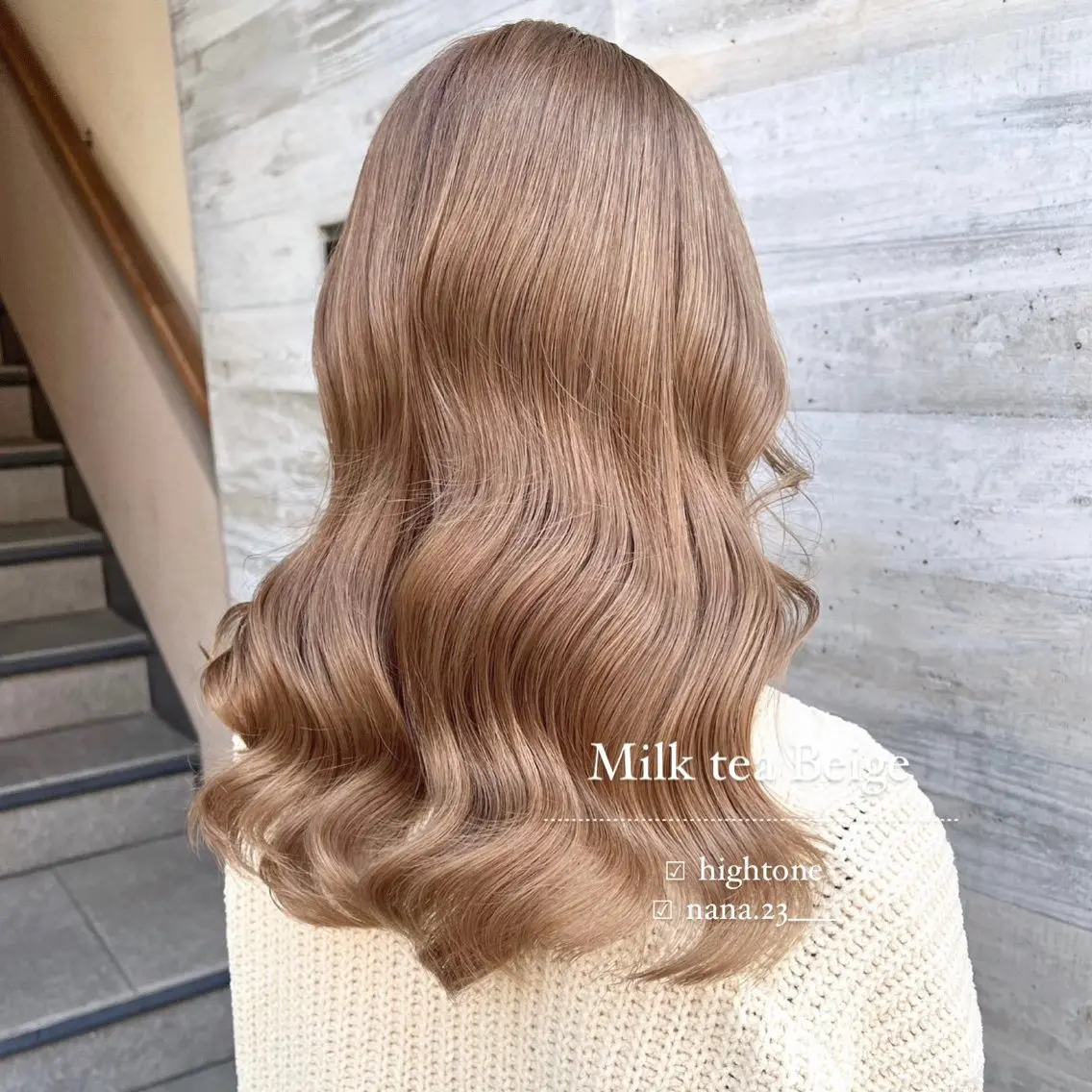 カラー ベージュカラー ミルクティーベージュ ParveMix¦ 出石 菜々🥂のヘアスタイル
