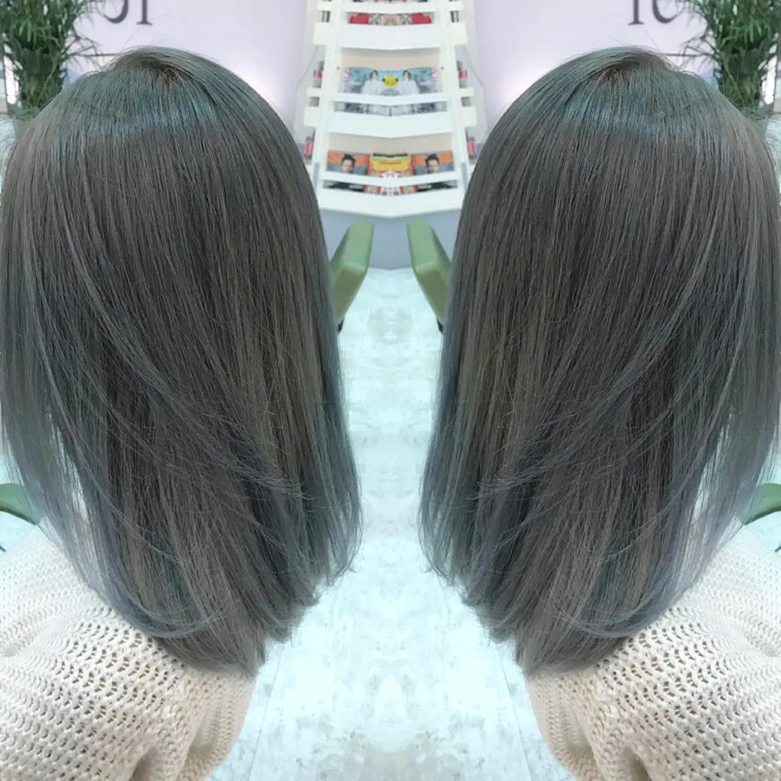 ミディアム セミロング カラー イルミナカラー 青木 茂樹⭐️ 透明感カラーのヘアスタイル