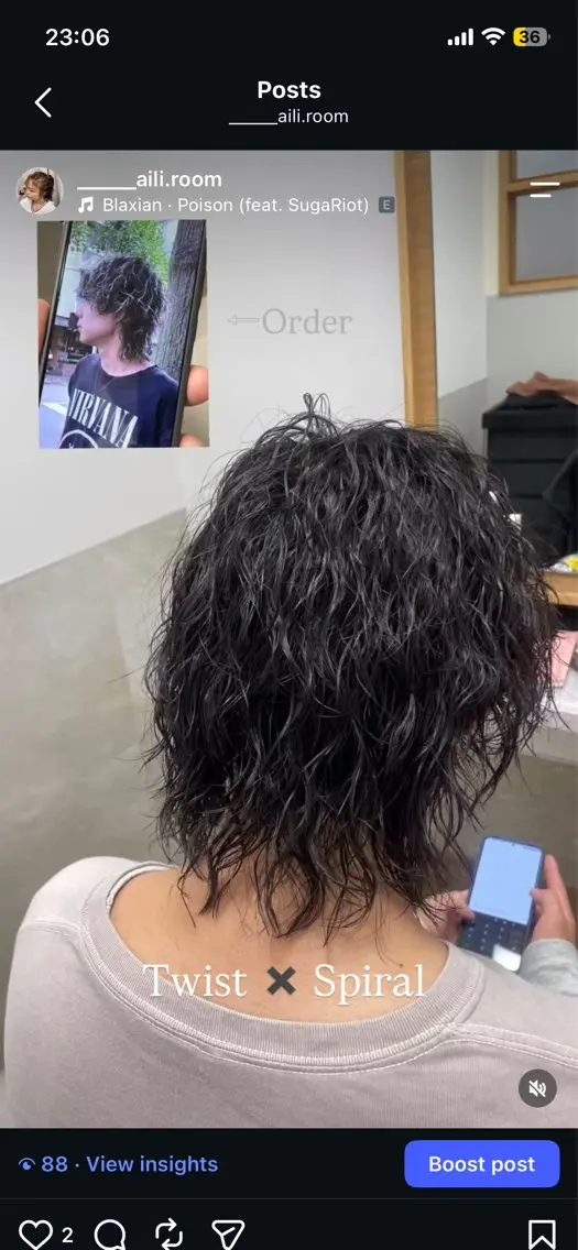 セミロング カット パーマ Bleach/パーマ 天神🏆AiLiのヘアスタイル