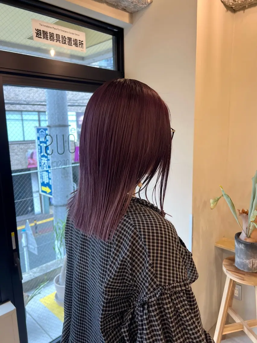 ミディアム カット ヘアカラー トリートメント rin/薬院 /ボブ艶カラーのヘアスタイル