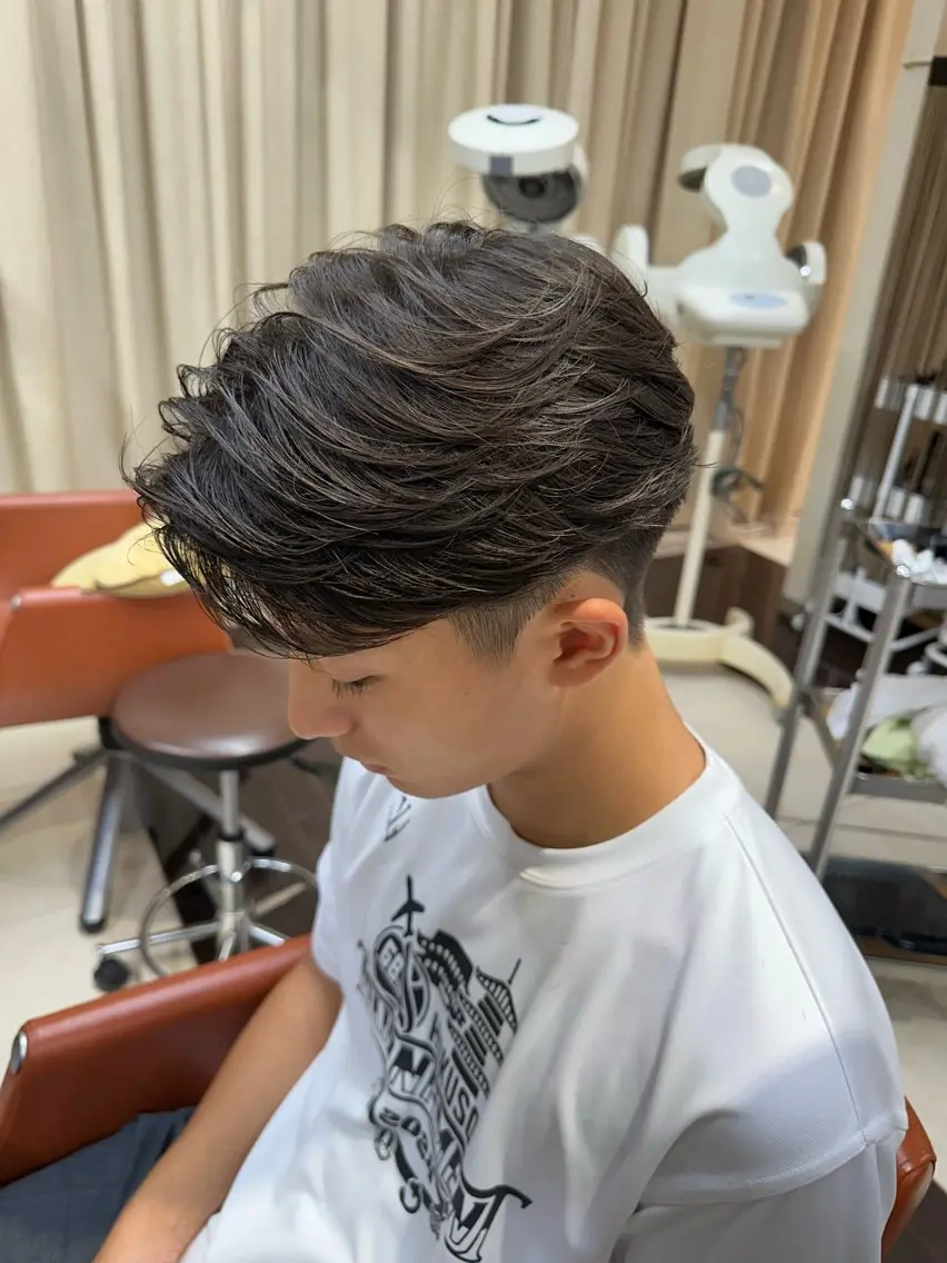 ショート カラー パーマ メンズ センターパート メンズパーマ ニュアンスパーマ カット パーマ 成田No.1 メンズヘア/清和武虎のヘアスタイル