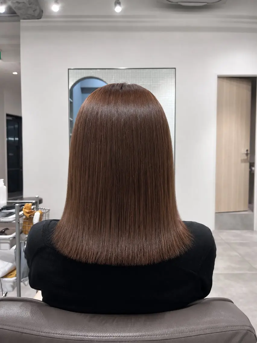 ミディアム カラー ヘアカラー トリートメント 縮毛矯正 / 透明感カラー首藤大翔のヘアスタイル