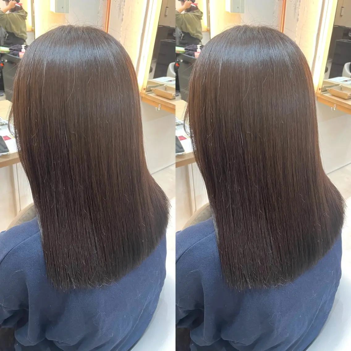 セミロング カラー 髪質改善 カット ヘアカラー トリートメント ヘアセット ブリーチ無しダブル カラー🦕まどかのヘアスタイル