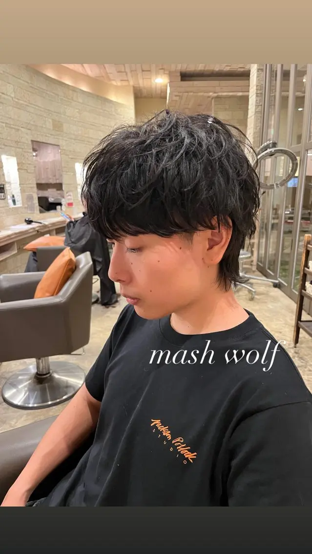 メンズ マッシュウルフ マッシュ メンズウルフカット ウルフカット カット ヘッドスパ 艶カラー/メンズ パーマ/伊藤愛麻のヘアスタイル