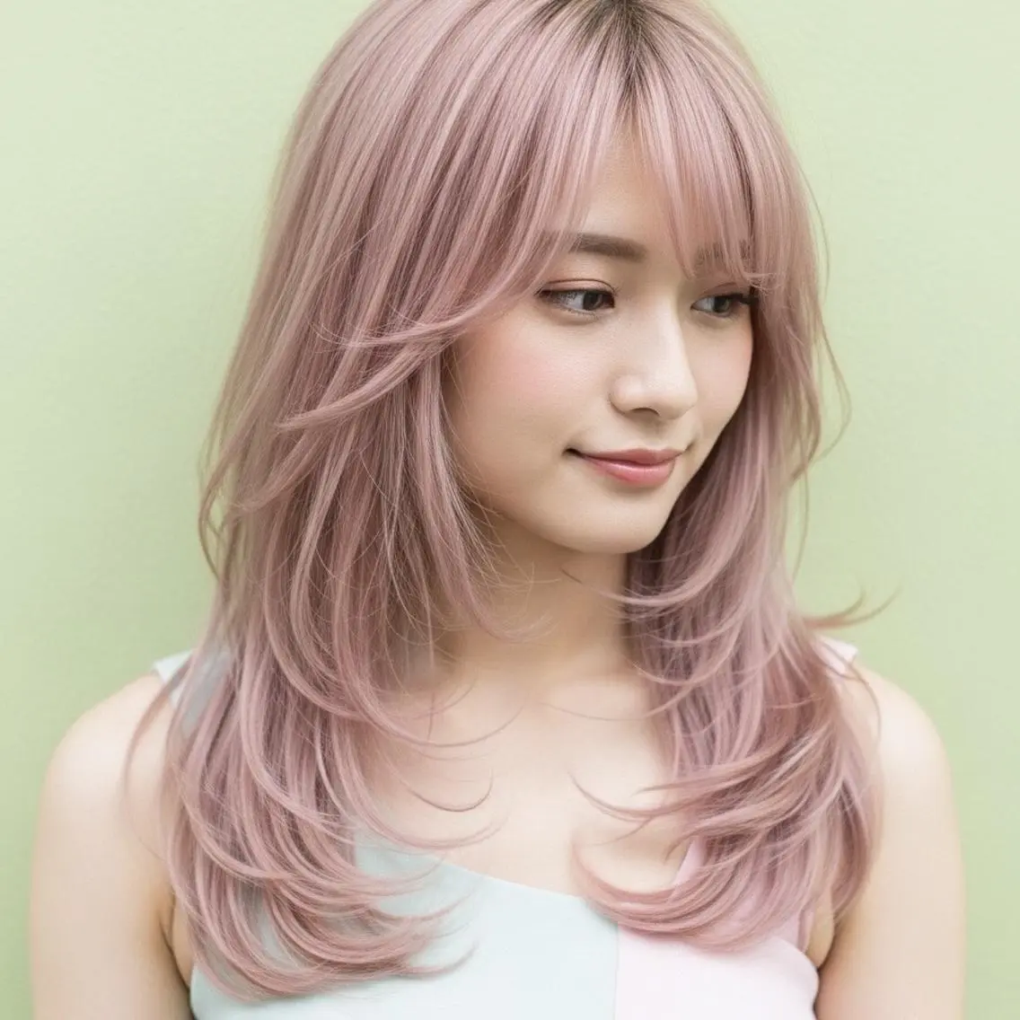 カラー ロング ロングレイヤー ベージュカラー ブロンド 透明感カラー ミルクティーベージュ カット ヘアカラー トリートメント ショートが上手い人/ 似合わせの達人/ロキのヘアスタイル