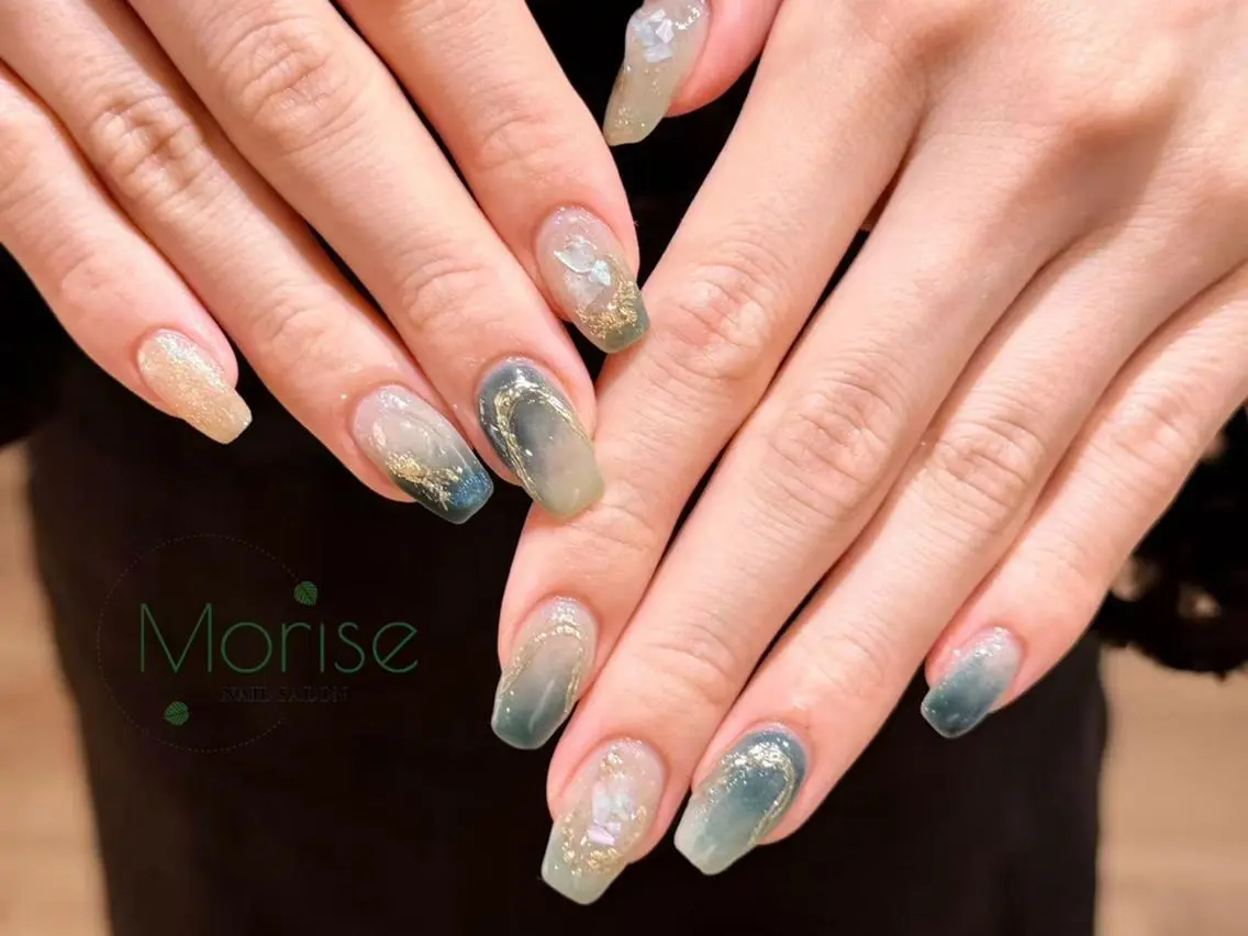 ネイル 持ち込み ハンドネイル ハンドケア MoriseNail Jr研修💜イシダのネイルデザイン