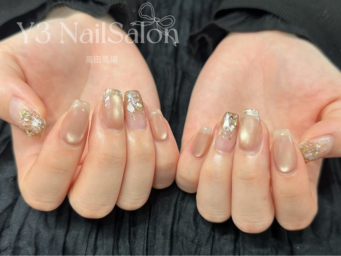 ネイル キラキラネイル 韓国ネイル ラメ(グリッター) マグネットネイル オフィスネイル ハンドネイル Y3 NailSalonのネイルデザイン