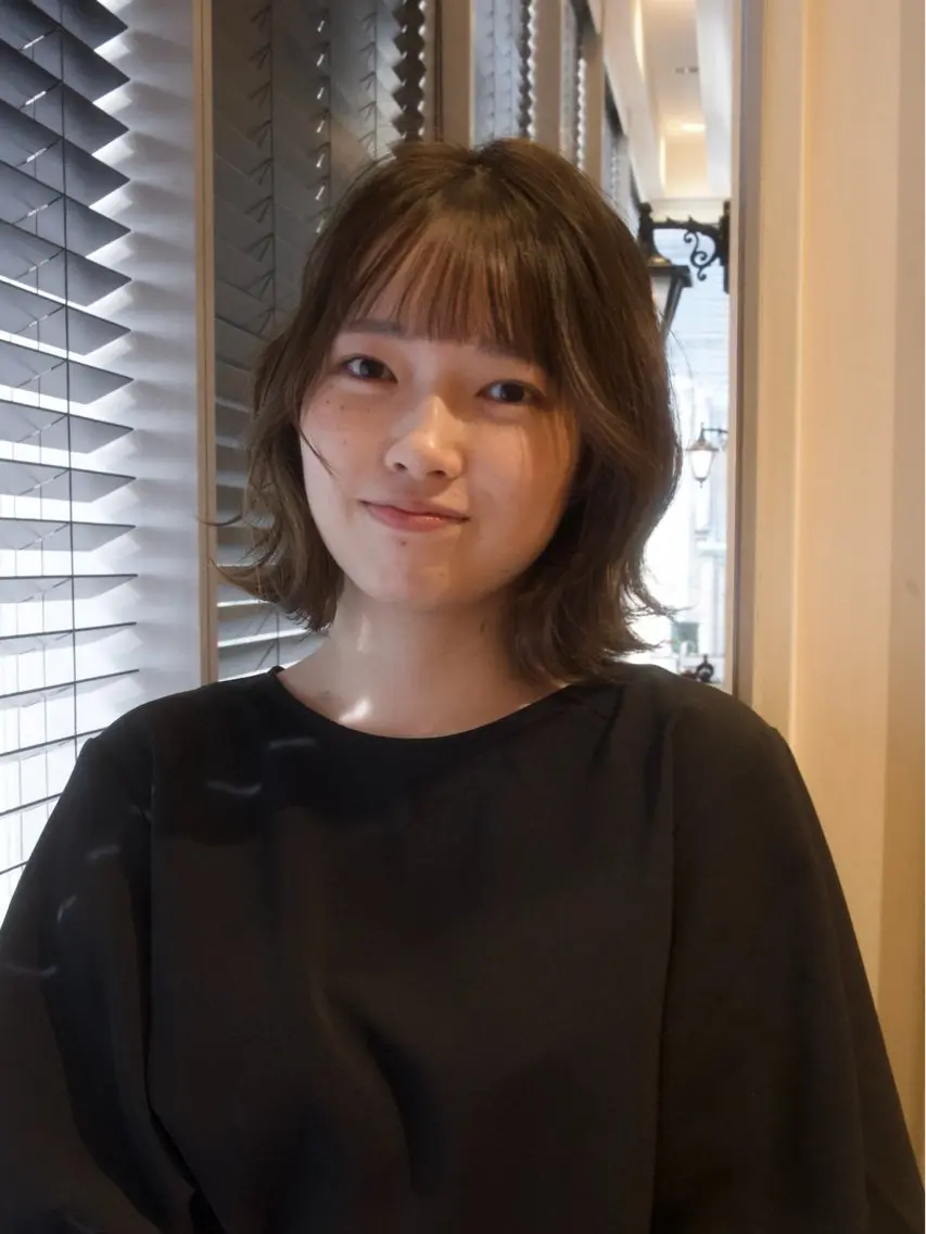 ミディアム カラー カット ヘアカラー 梅本 佳容子のヘアスタイル