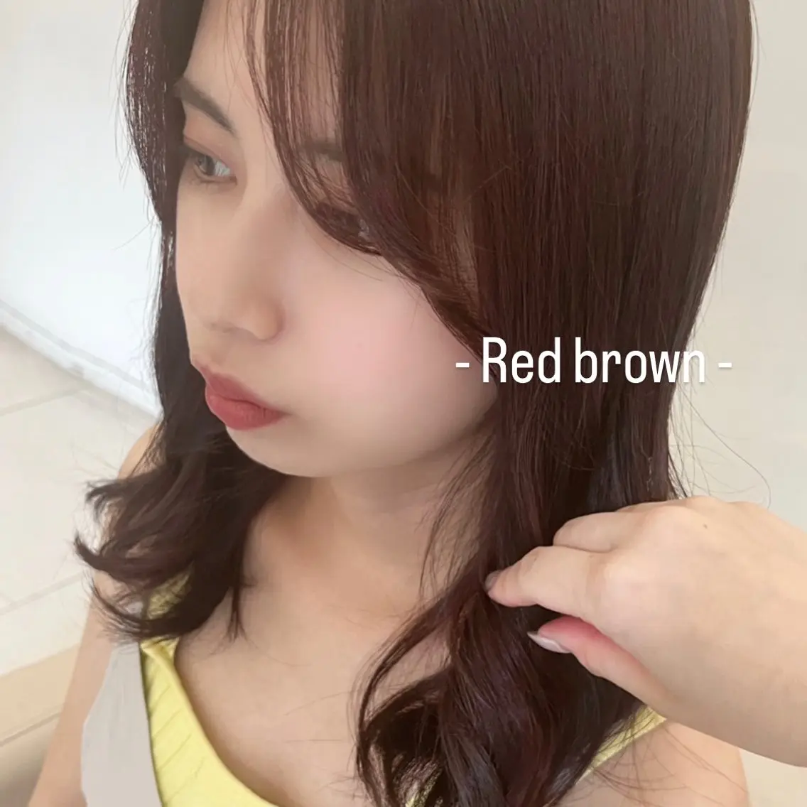 セミロング カラー カシス カット ヘアカラー 似合わせカット暖色 カラーhiyonaのヘアスタイル