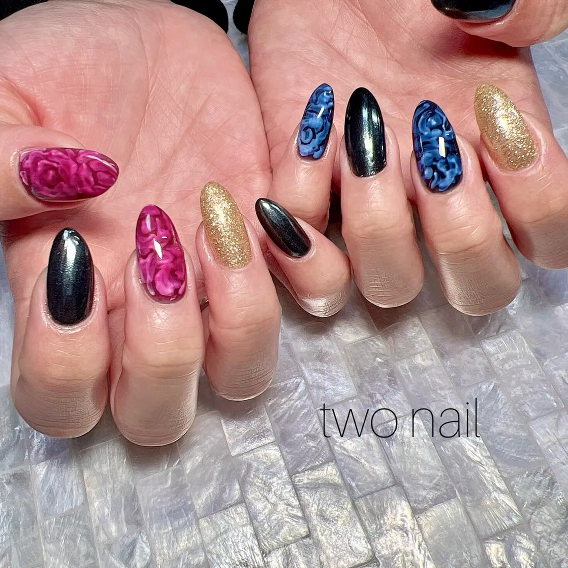 ネイル アートネイル ネイルチップ ホワイト ハンドネイル two nailのネイルデザイン