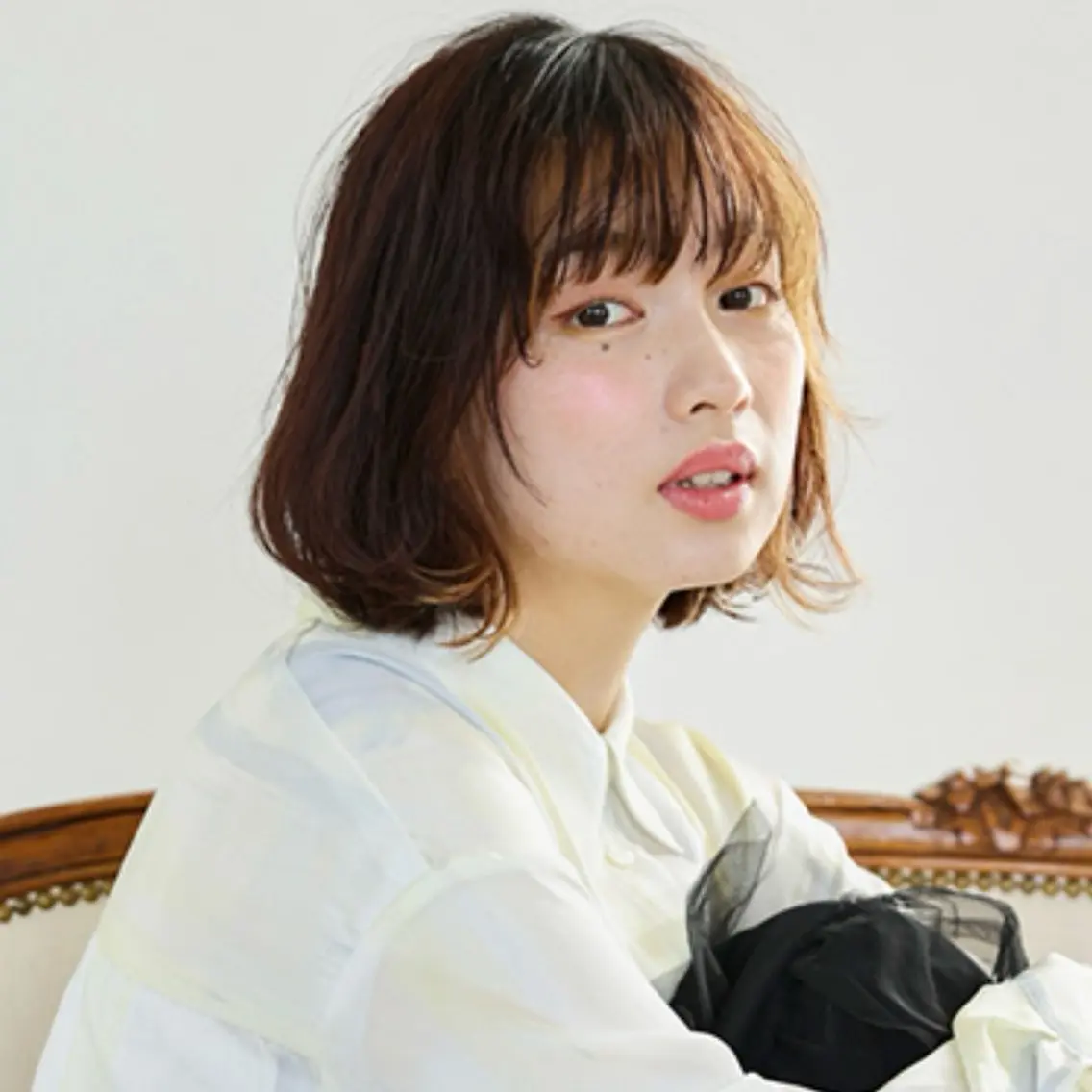 ミディアム しみず ちはるのヘアスタイル