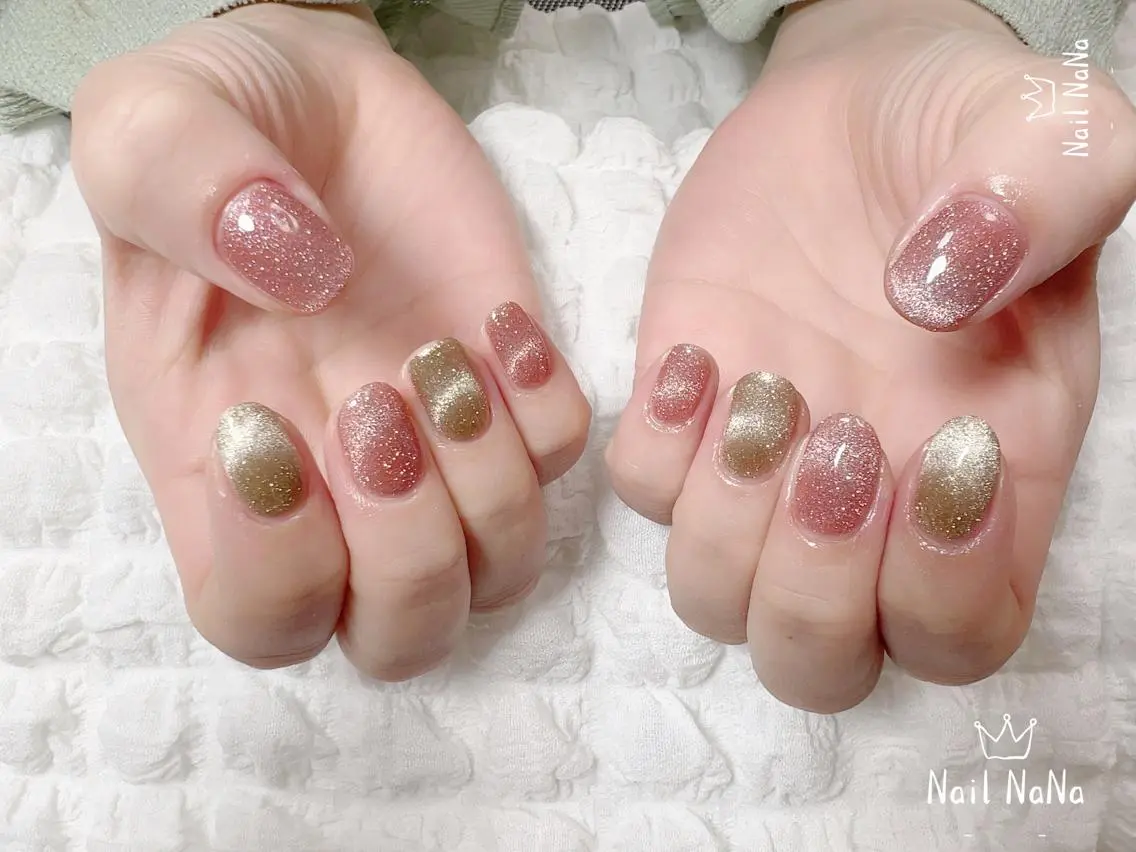 ショート カラー ネイル フレンチネイル マグネットネイル Nail NaNaのネイルデザイン