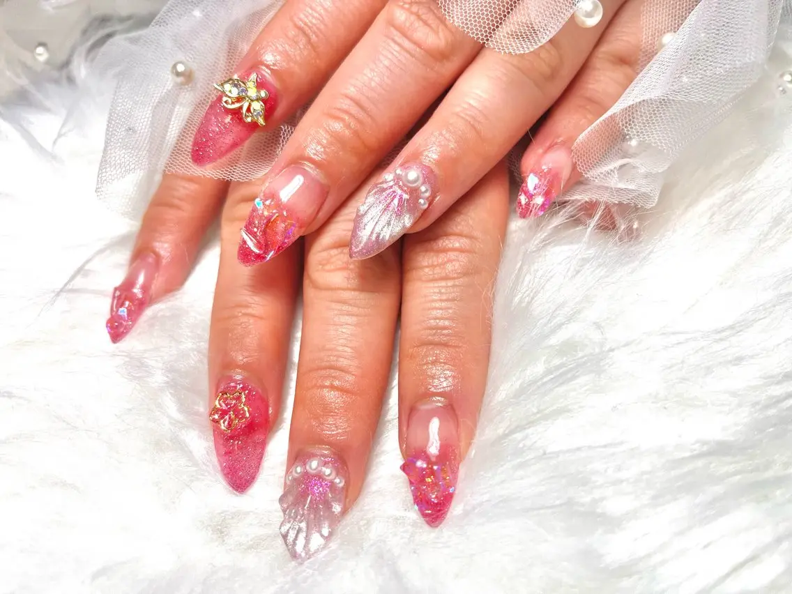 チップ長だし10本×持ち込みデザイン【オフなし】🩵💅の写真