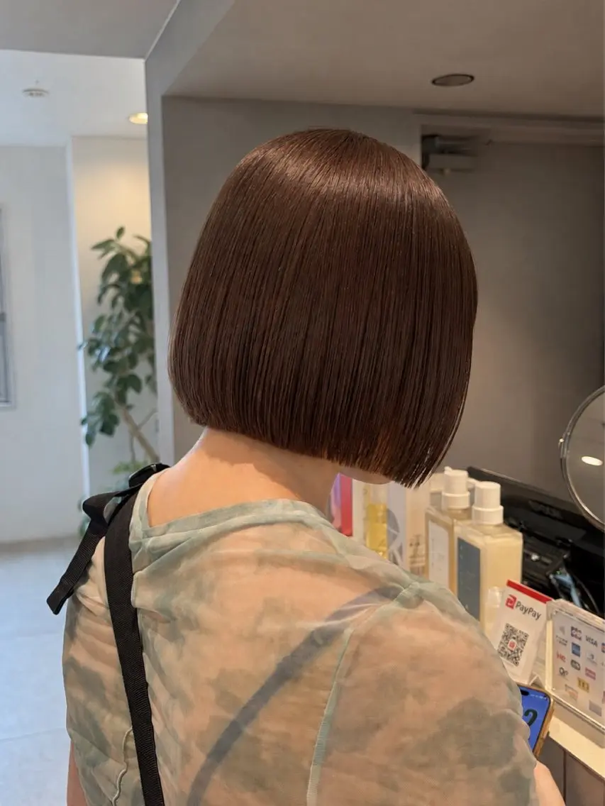 ショート ぱつっとボブ/ ボブ特化/タッセルのヘアスタイル