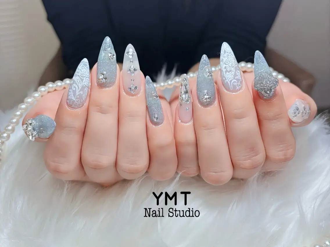 ネイル 長さ出し フットネイル ジェルネイル 韓国ネイル マグネットネイル ハンドネイル YMT NailStudioのネイルデザイン