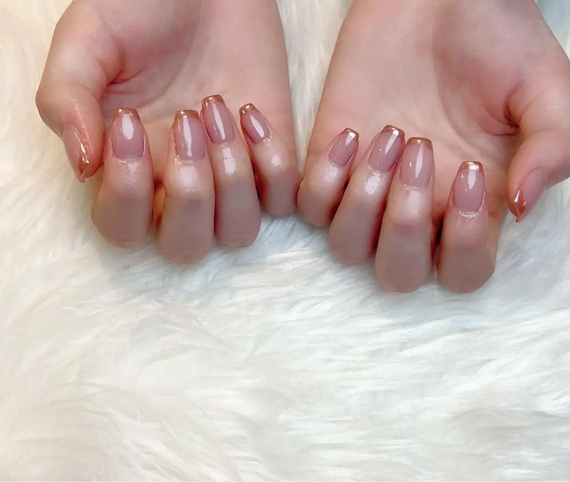 ネイル フレンチネイル ミラーネイル ピンク ハンドネイル Lino+ ネイル&よもぎ蒸しのネイルデザイン