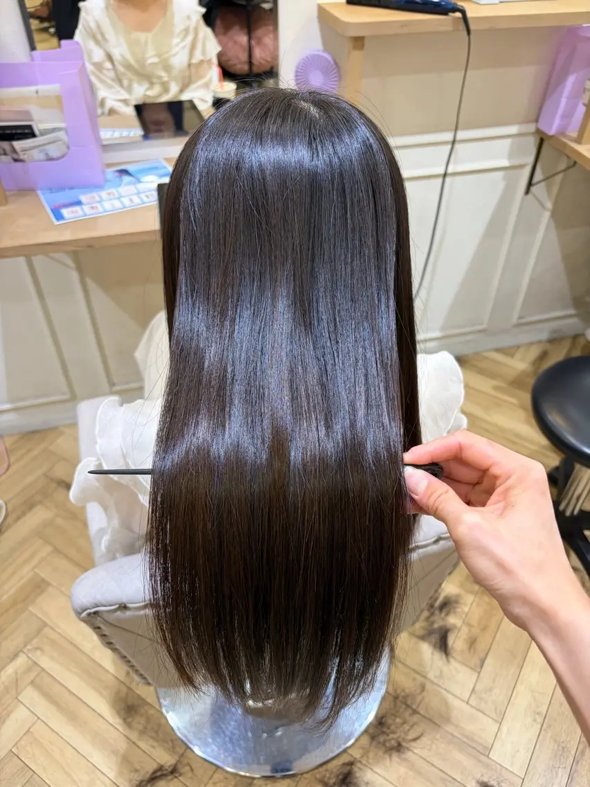ロング 縮毛矯正 SAAYA🌱 メンズカット募集中のヘアスタイル