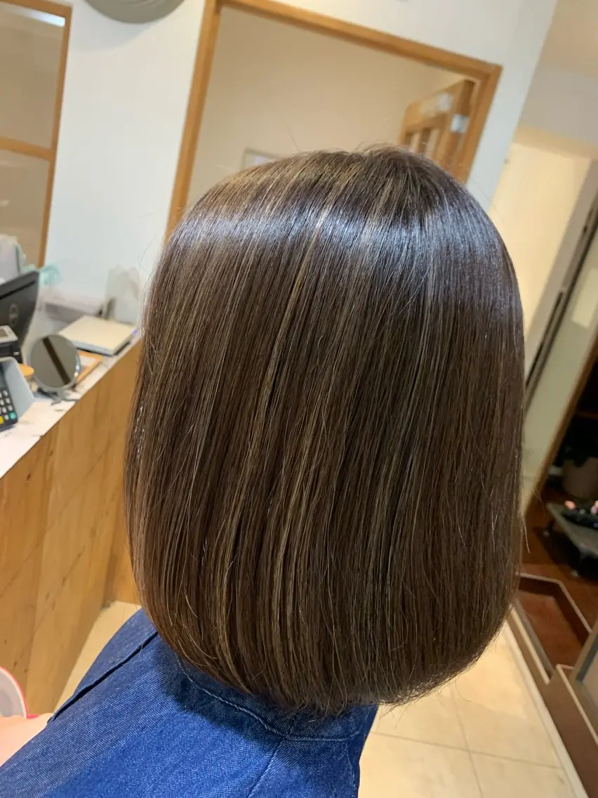 ミディアム カラー ハイライトカラー ハイライト 田島 美咲のヘアスタイル