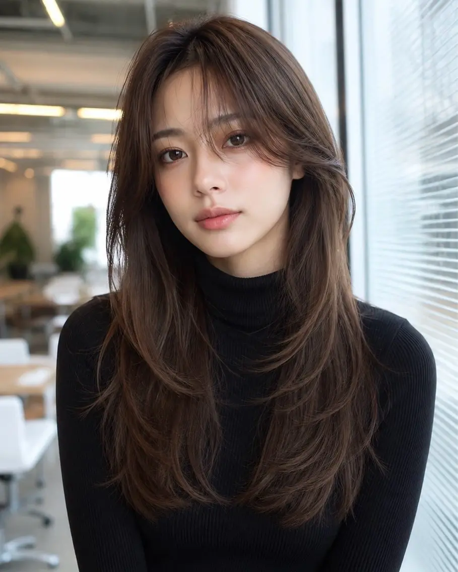 ロング カラー ヘアカラー 韓国×艶ハイトーンが かわいい✨️リオ🍒のヘアスタイル