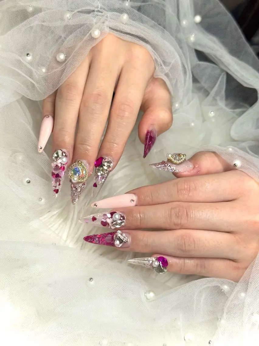ネイル ハート ピンク ハンドネイル LUCAS 千葉 AOI💅🏾💕のネイルデザイン