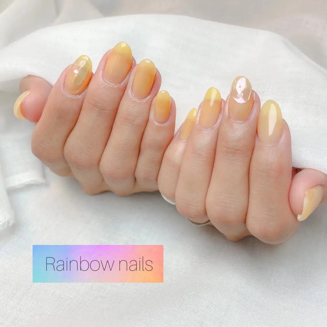 ネイル ハンドネイル Rainbow nailsくろちゃんのネイルデザイン