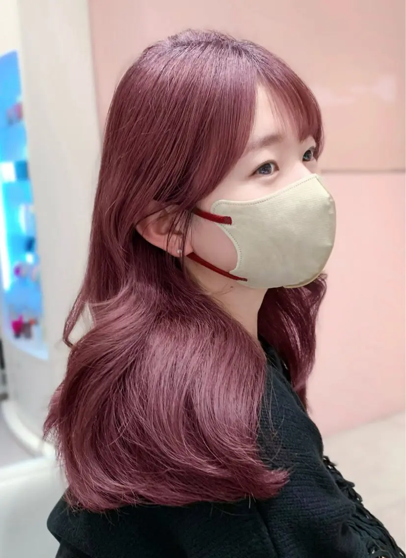 ミディアム カラー カット ヘアカラー トリートメント ヘッドスパ ヘアセット 韓国ヘア/レイヤー/ 顔まわり/りょーとのヘアスタイル