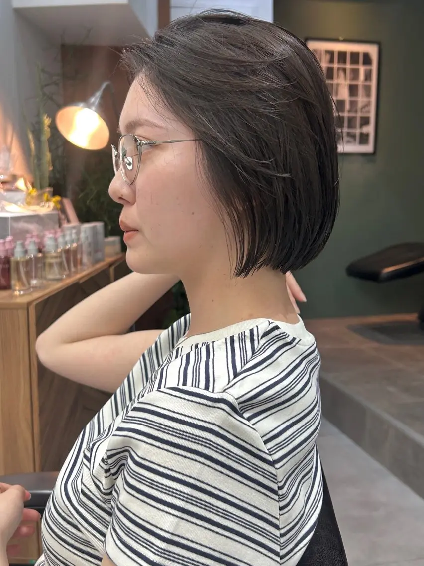 ミディアム カラー カット ヘアカラー トリートメント レイヤーボブ/ 艶カラー/サナ🌼のヘアスタイル