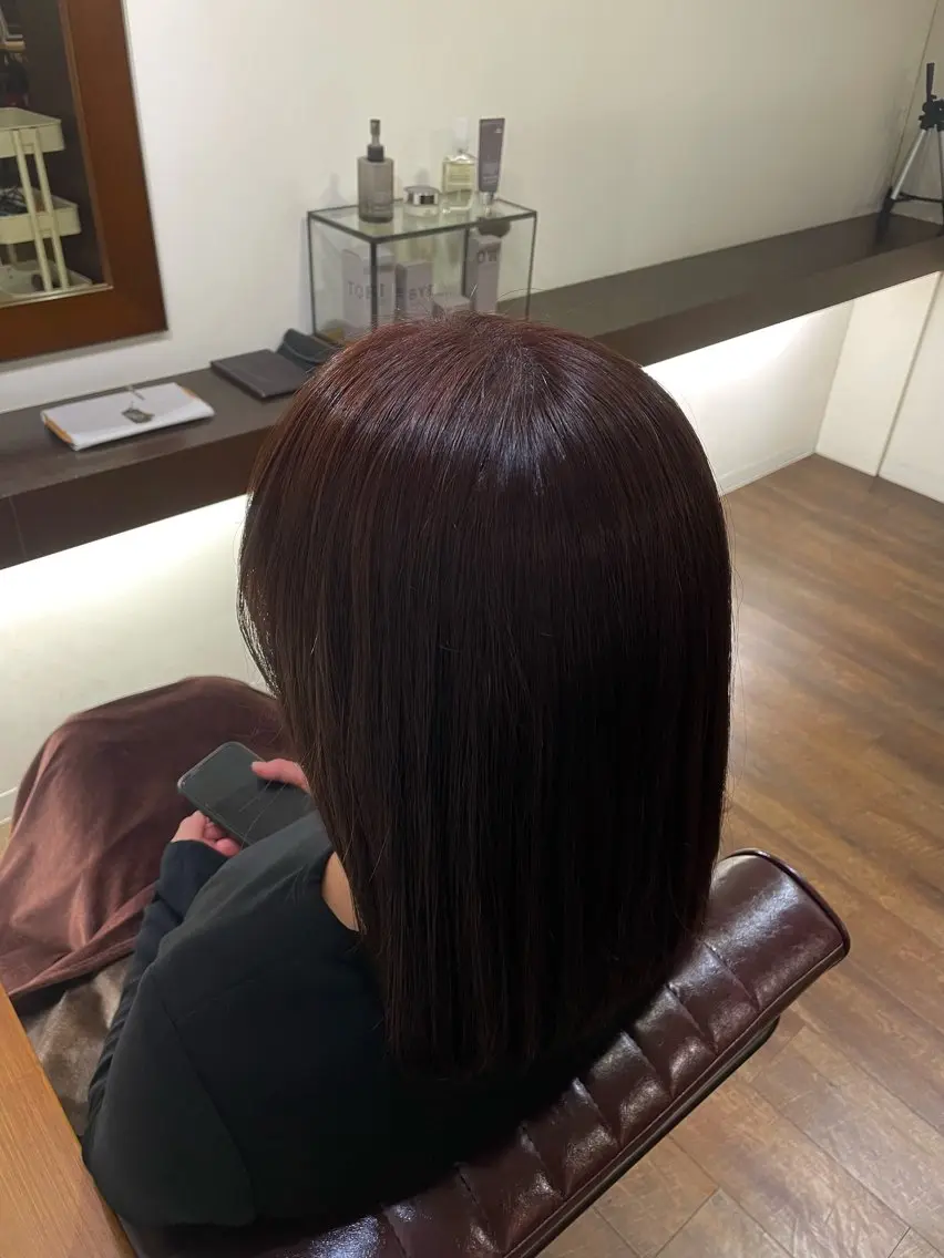 ミディアム ヘアカラー 結衣 髪質改善モデル募集中のヘアスタイル