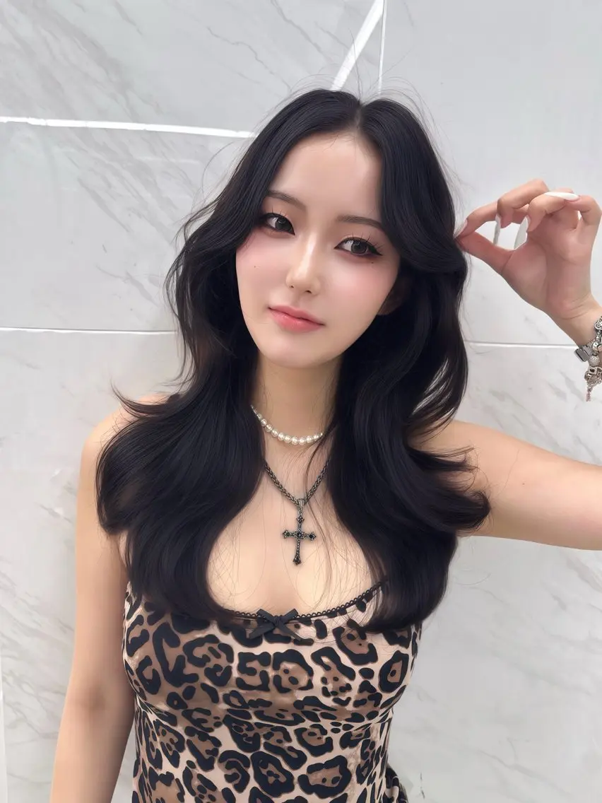 ロング のり🐼顔まわり/ 韓国/レイヤーカットのヘアスタイル