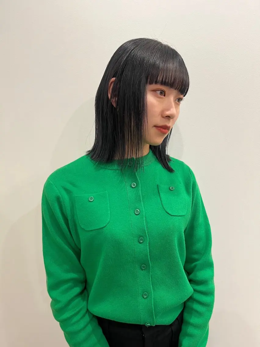 ミディアム カラー 黒髪 透明感カラー グレーブラック カット ヘアカラー トリートメント ヘアセット🎀パーマ Tsubasaのヘアスタイル
