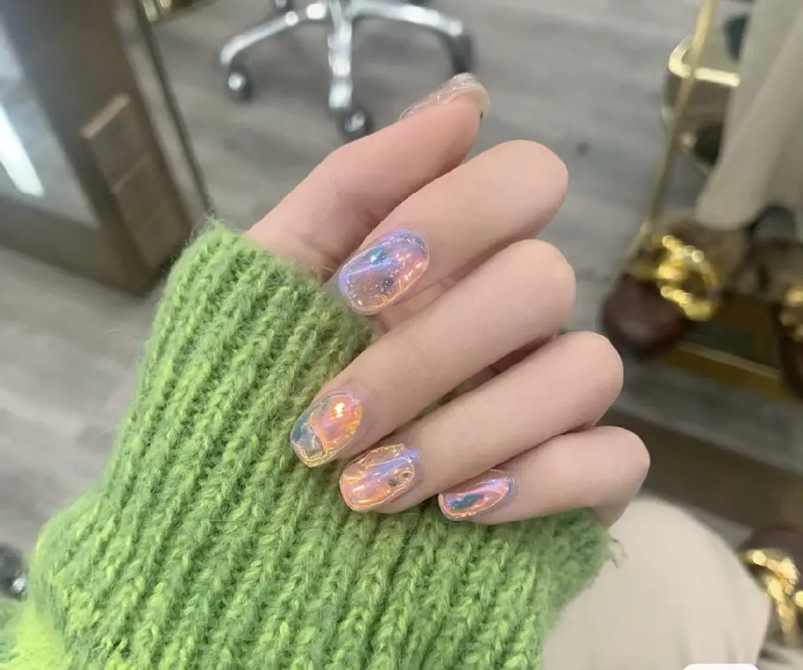 ネイル 氷ネイル・うるうるネイル 夏ネイル ハンドネイル UM Nail Salonのネイルデザイン