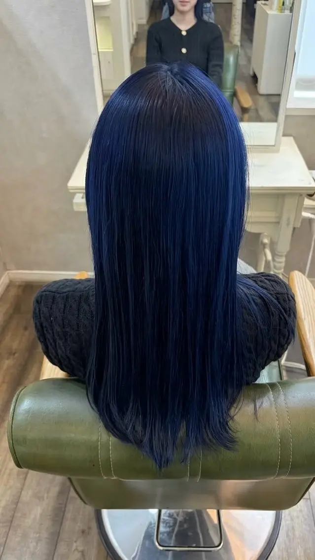 ロング カラー ブルーカラー ヘアカラー 栄 こずえ 🎀カットモデル募集のヘアスタイル