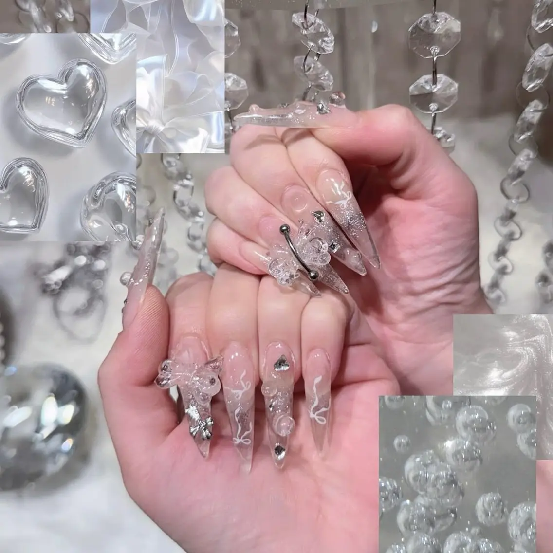 ネイル 長さ出し キラキラネイル 韓国ネイル ロングネイル ワンホンネイル ハンドネイル Josie nail salonのネイルデザイン