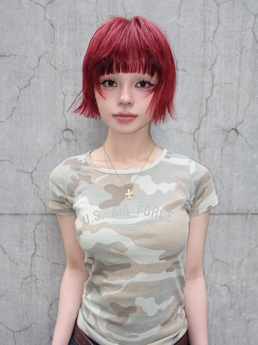 ショート カラー カット ヘアカラー トリートメント ボブ.顔周りカット カット/ユキカのヘアスタイル