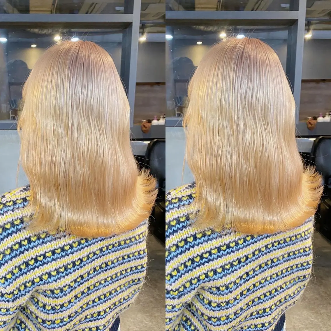 セミロング カラー ヘアカラー yoriダブルカラー 代表すがわらのヘアスタイル
