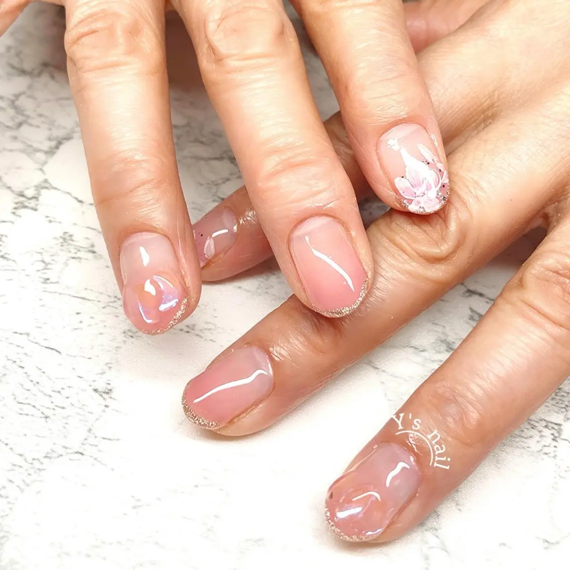 ネイル 桜ネイル 手書きが得意🖌️ Y’s  nailのネイルデザイン