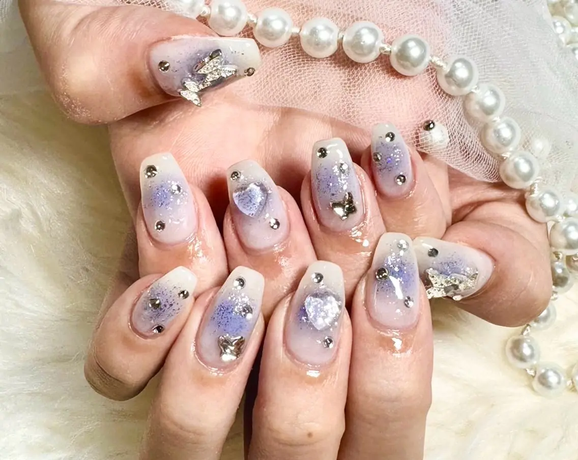 セミロング ハンドネイル Hanaai Salon新大久保店のネイルデザイン
