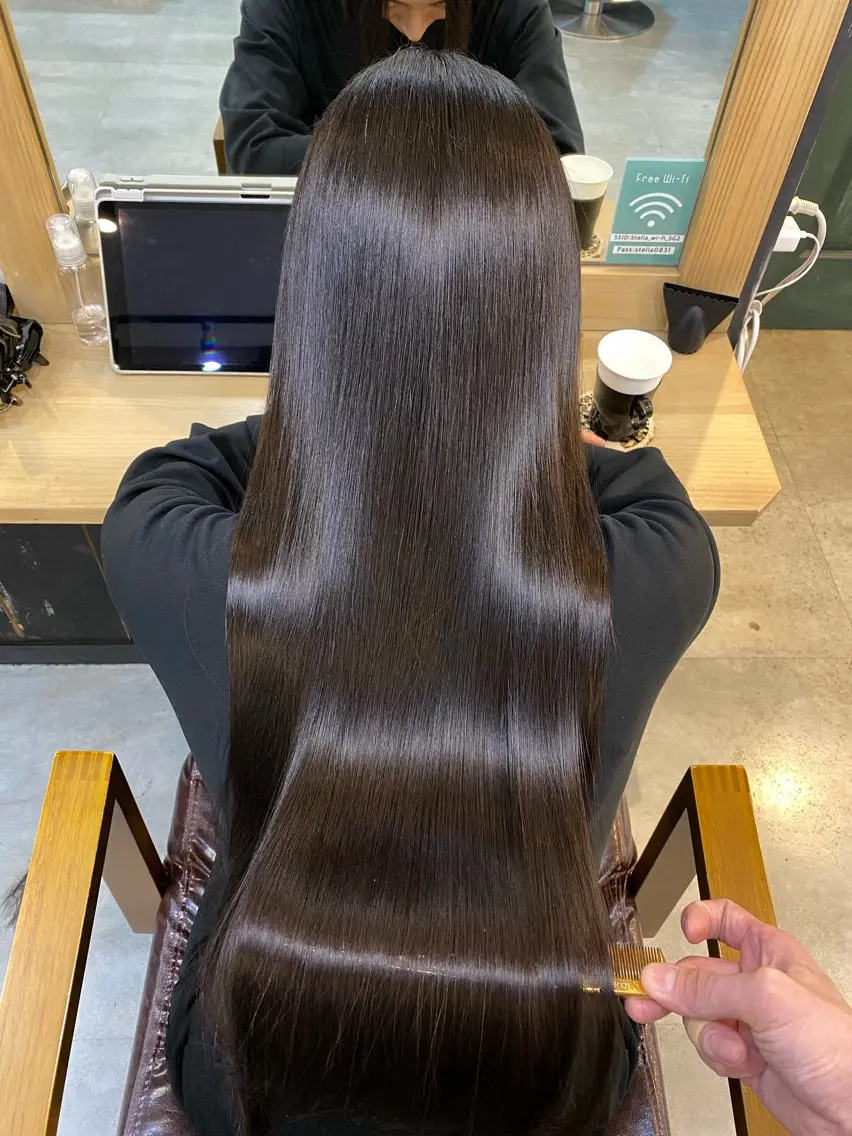 ロング 髪質改善 ロング 酸性ストレート 縮毛矯正 トリートメント ヘッドスパ ヘアセット 美髪矯正 🌈髪質改善 山下のヘアスタイル