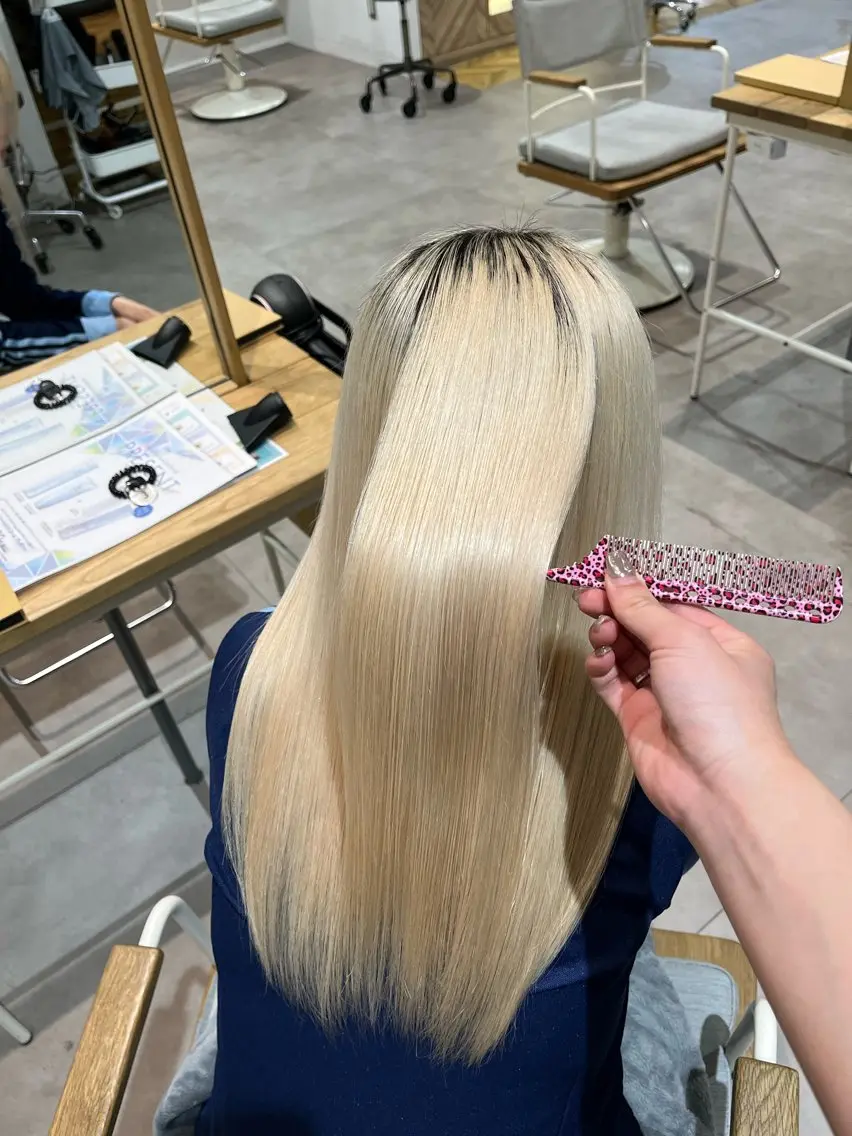 【髪質改善】高濃度水素カラー+パウダーTr+カット+marbb🫧 ¥23100の写真