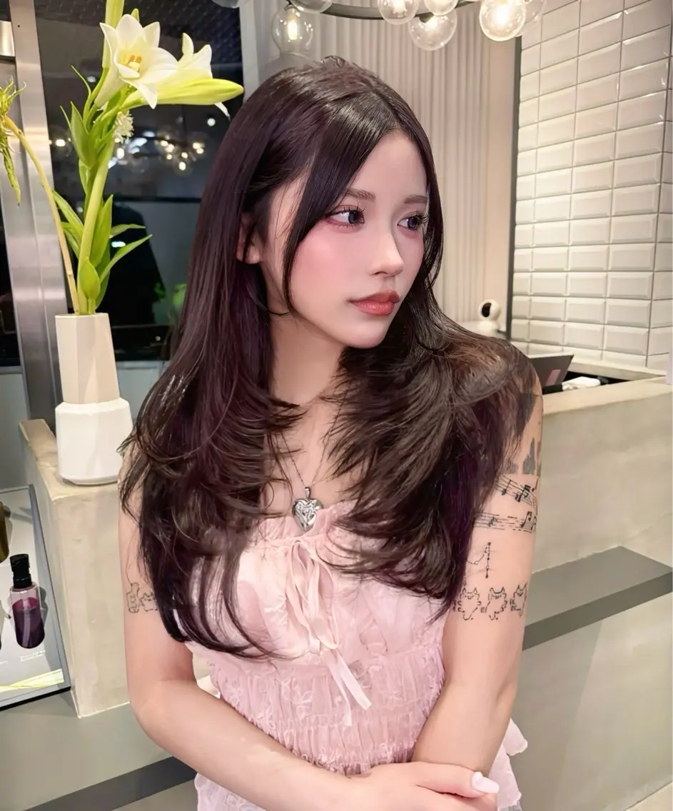 ロング 韓国風ヘア ロング 似合わせカット votan lilleyのヘアスタイル