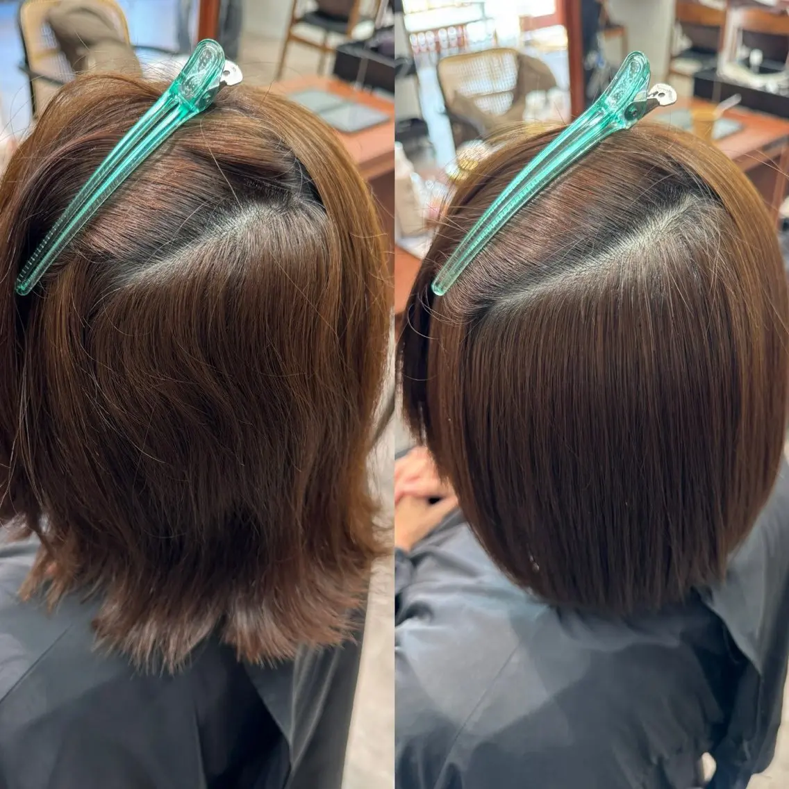 ミディアム 縮毛矯正 透明感カラー / harukaのヘアスタイル