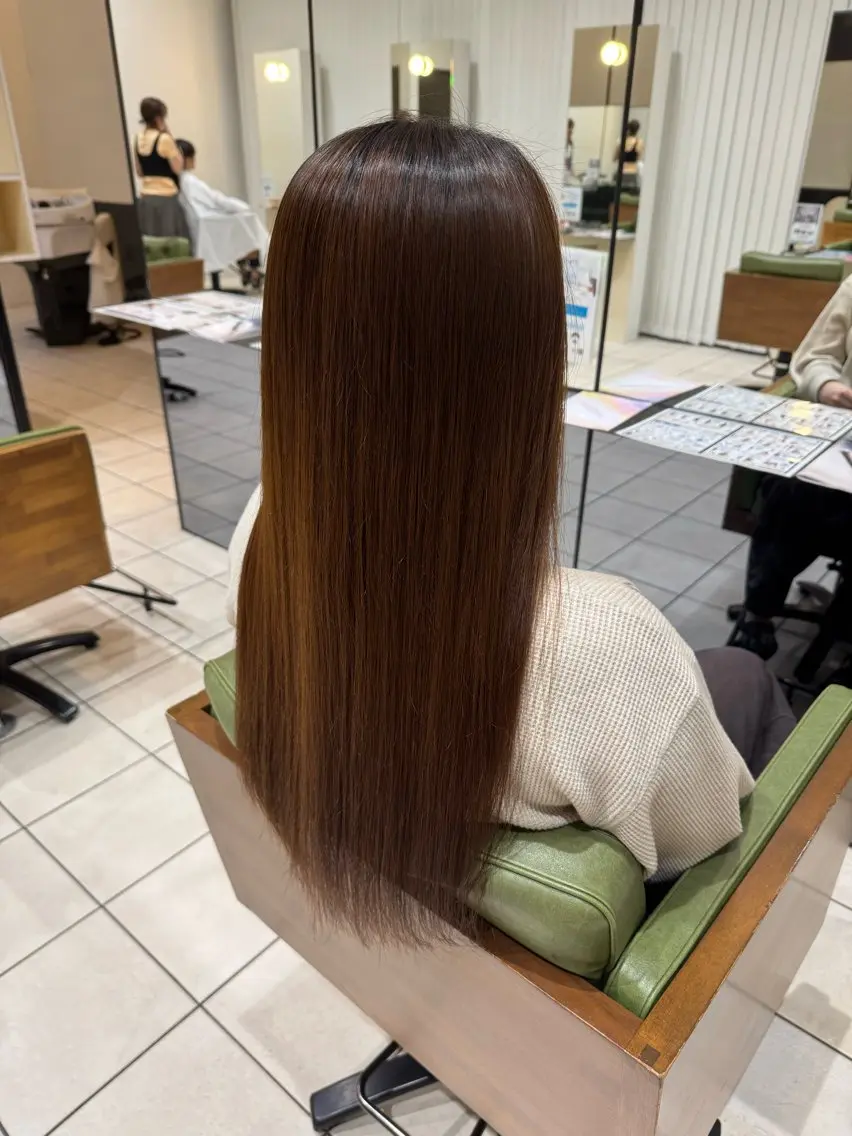ロング 縮毛矯正 吉留 文月のヘアスタイル
