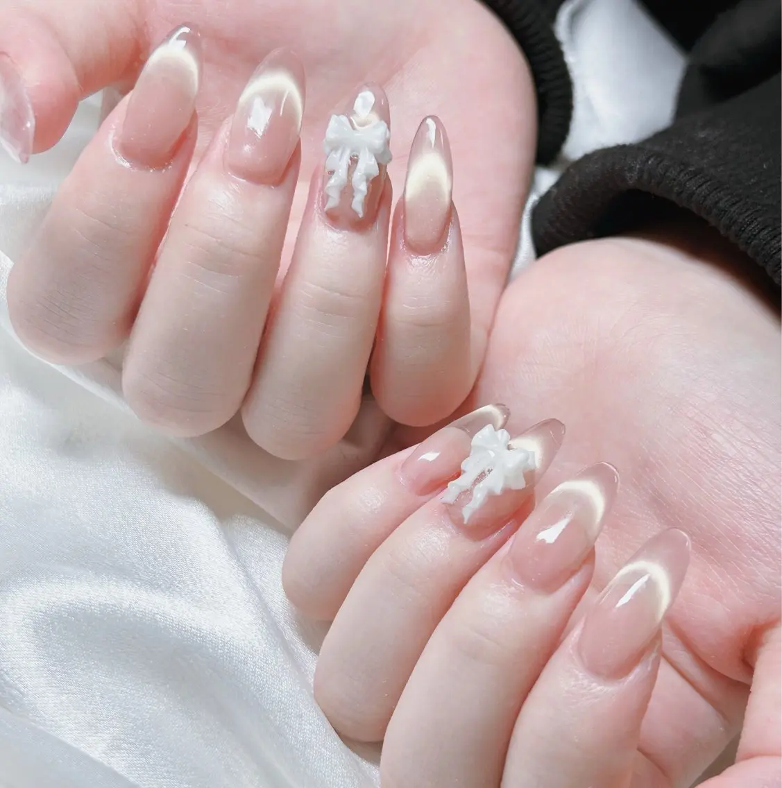 💅🌸(チップ長さ出し)マグネット🧲&ブラッシユワンカラの写真