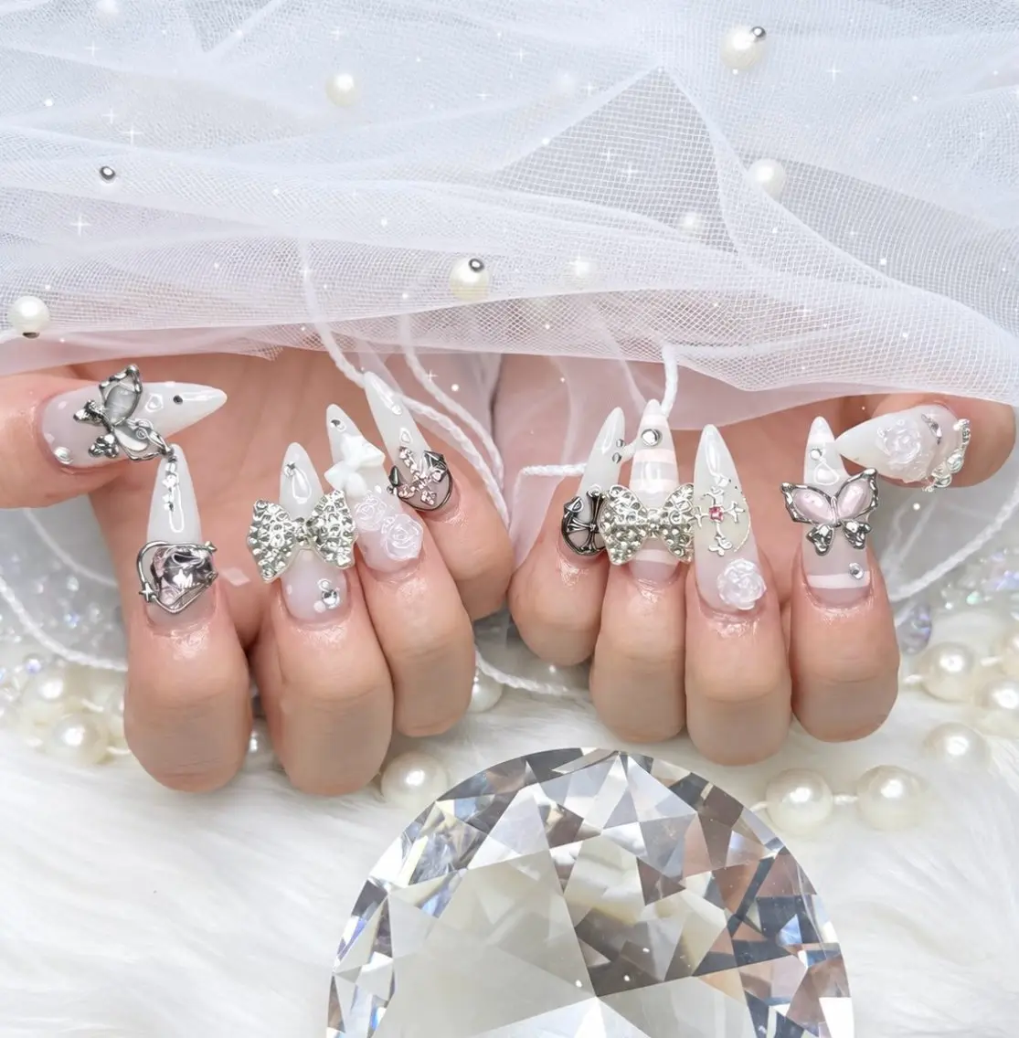 ネイル 長さ出し フレンチネイル 韓国ネイル ロングネイル シンプルネイル ハンドネイル ハンドケア Mina Aurea Nailのネイルデザイン