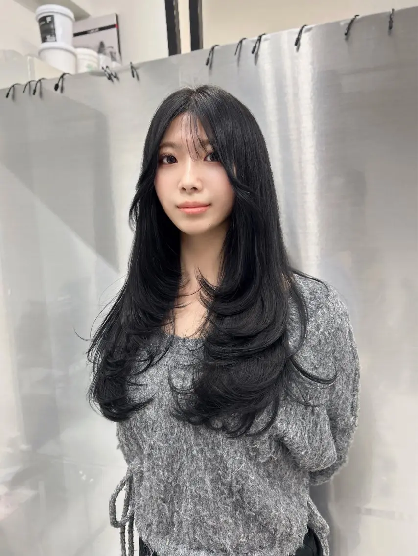 ロング カット ヘアカラー トリートメント 縮毛矯正/エクステ レイヤーカット/達也のヘアスタイル