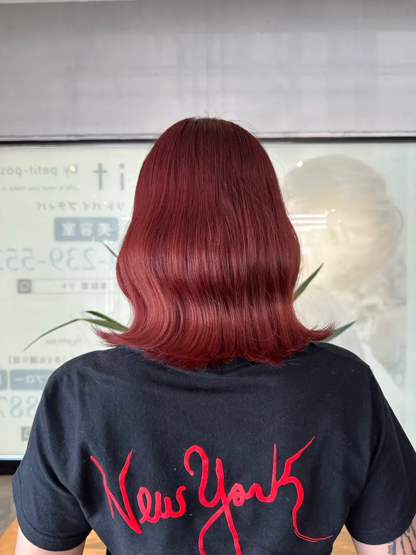 【ブリーチカラー✨️ブリーチ1回+オンカラー🍒ブリーチで出来る暖色カラー】の写真