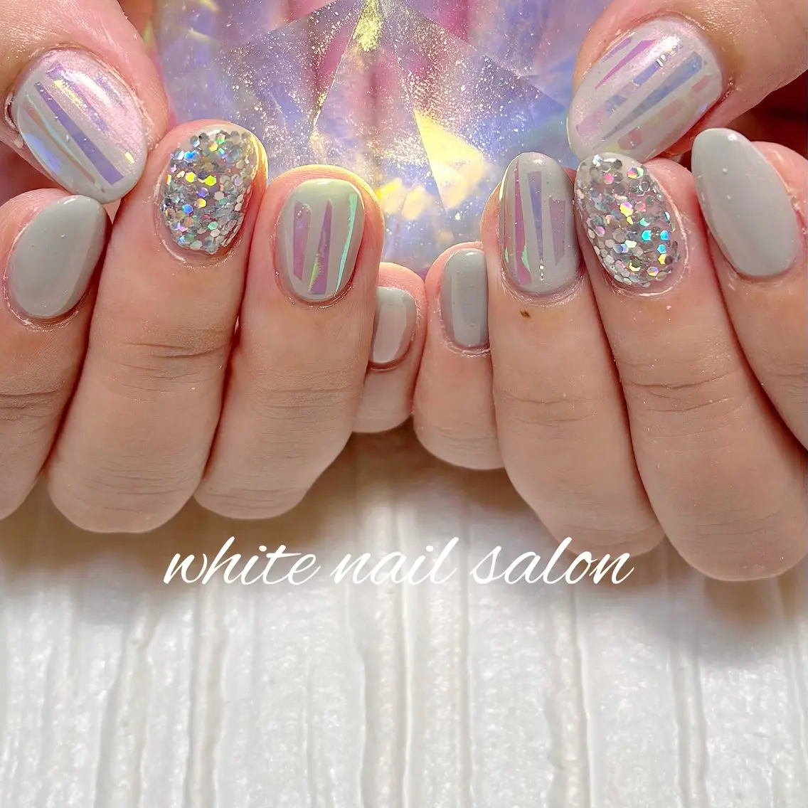 ネイル フットネイル ラメ(グリッター) ハンドネイル white nail salonのネイルデザイン