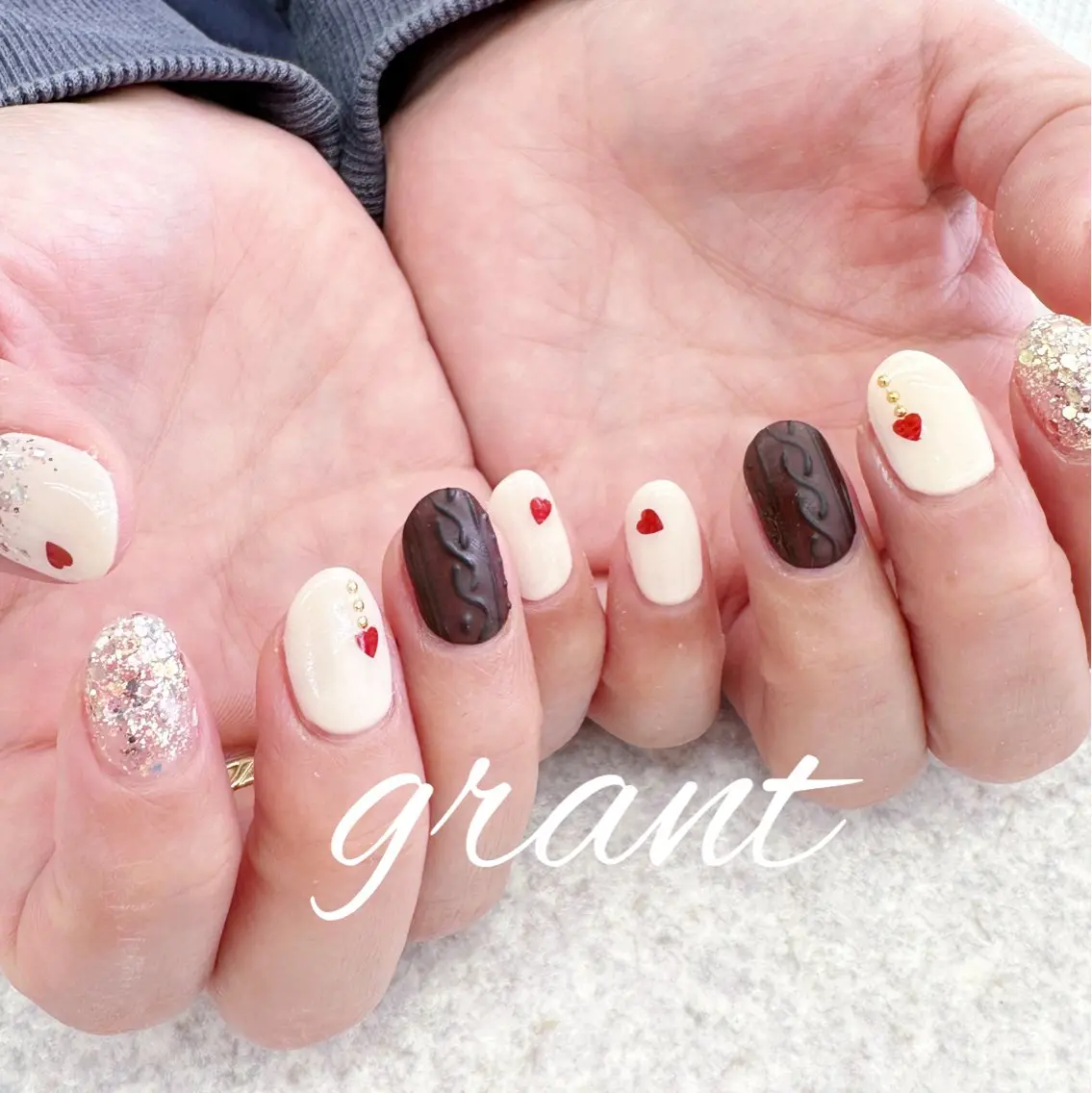 ネイル マットネイル 冬ネイル ハンドネイル nailsalon grantのネイルデザイン