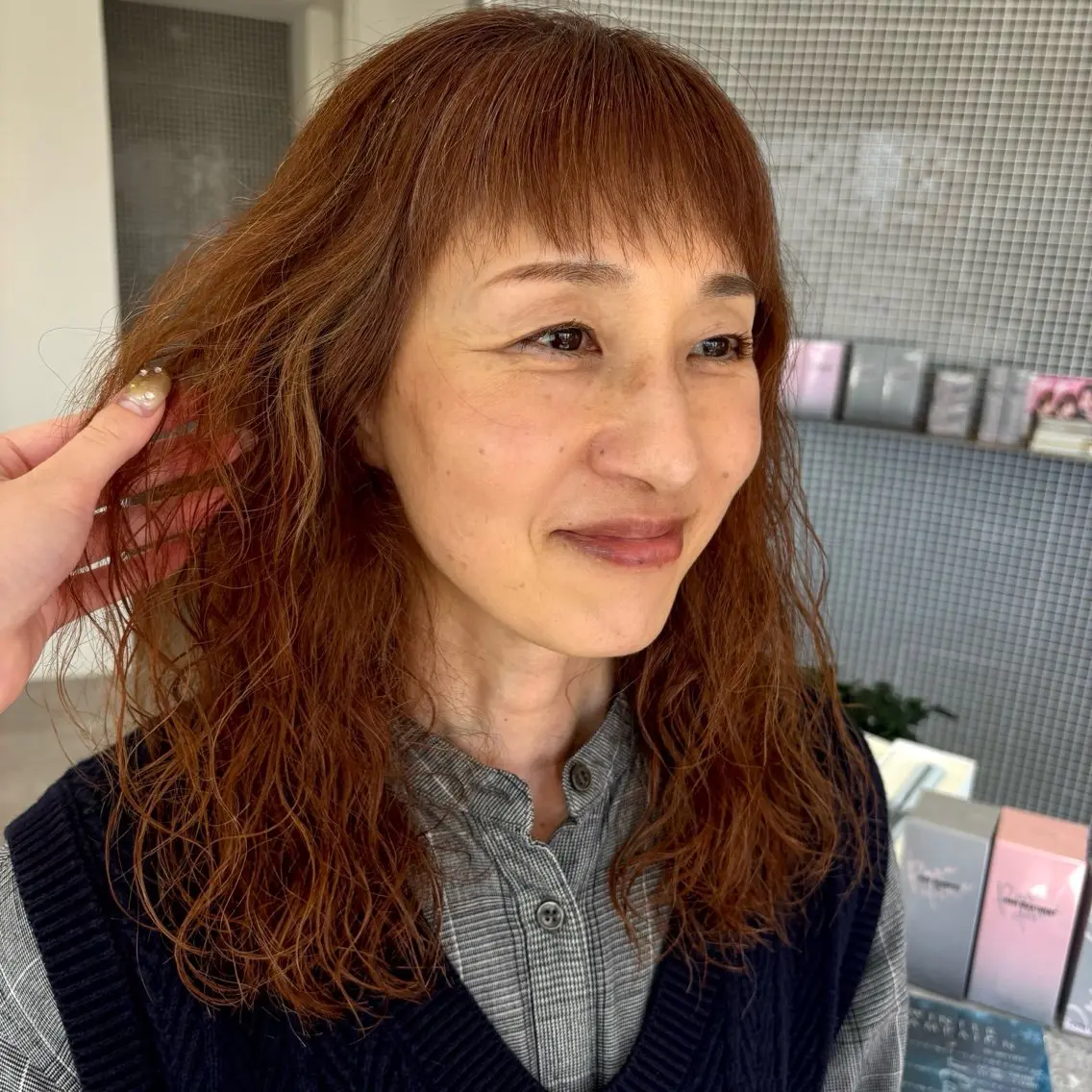 セミロング パーマ 大人可愛い/韓国 レイヤー🎀まおのヘアスタイル